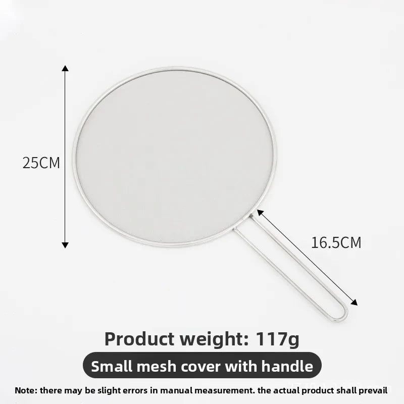 Stainless Steel Splatter Screen Oil-Proofing Lid Spill-Proof