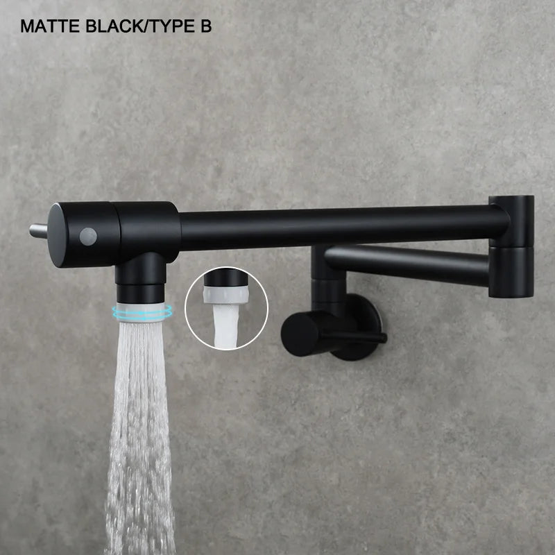 Brass Pot Filler Tap Wall Mount Foldable Faucet