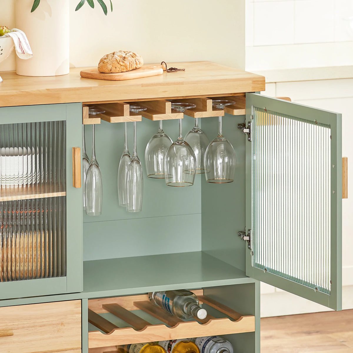Sobuy Fkw114 Trolley Wine Glass Holder Bottle Holder