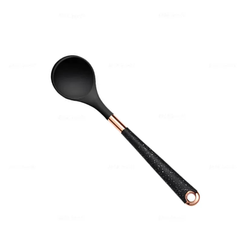 1-Pack Silicone Utensils Non-Stick Cooking Gold Plated Heat