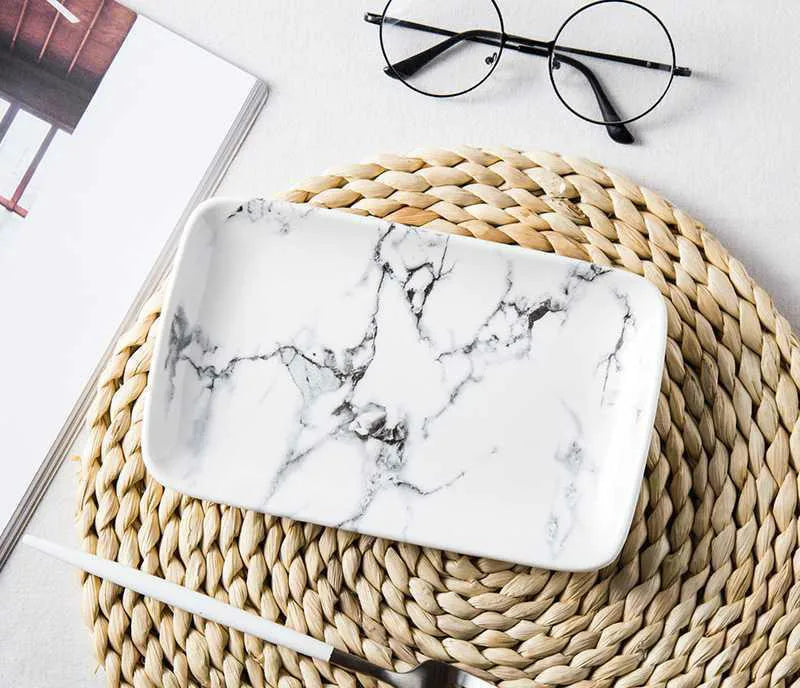 Rectangular Dish Plate Ceramic Tableware Net Red Wind