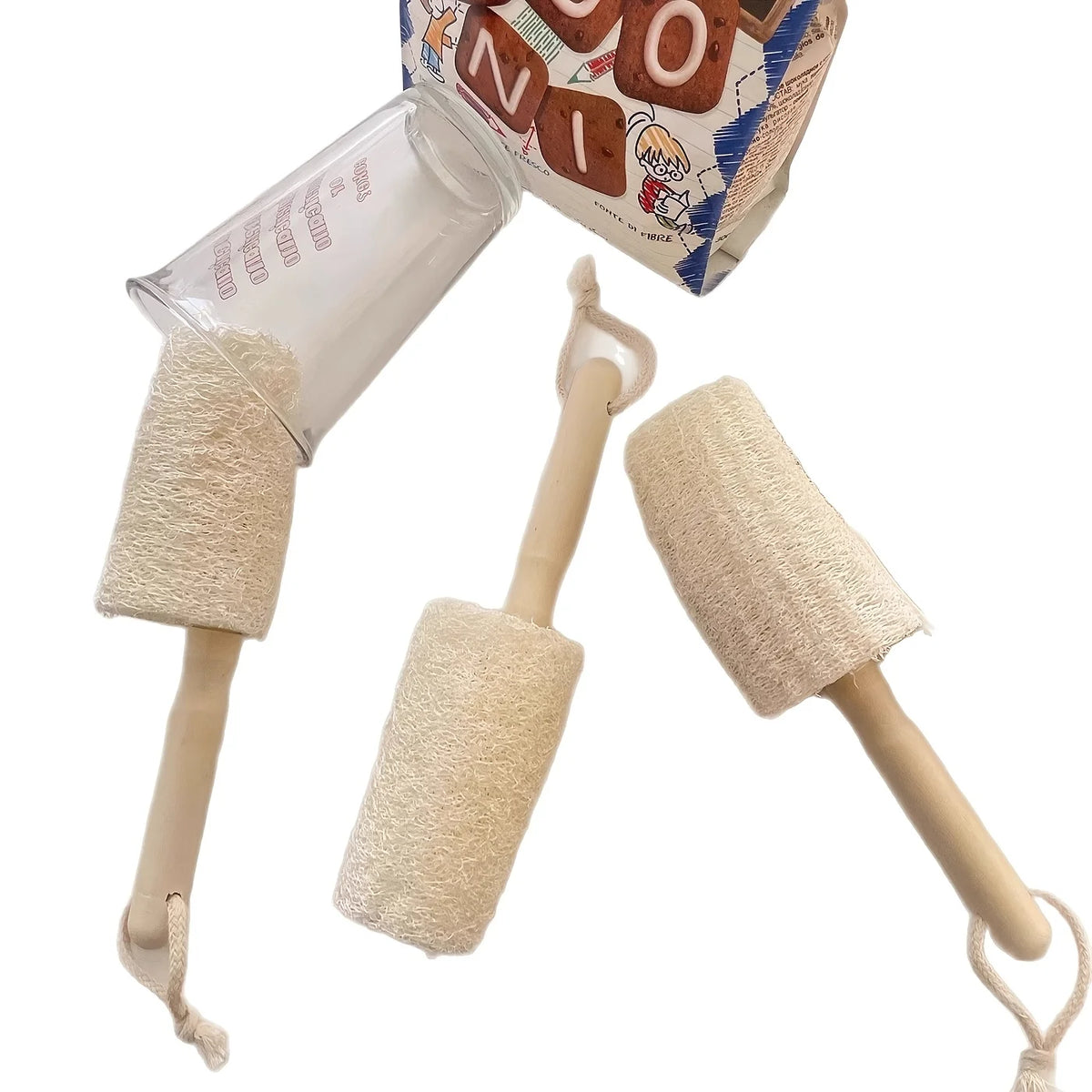 Wooden Handle Loofah Bottle Brush Pc - Eco-Friendly