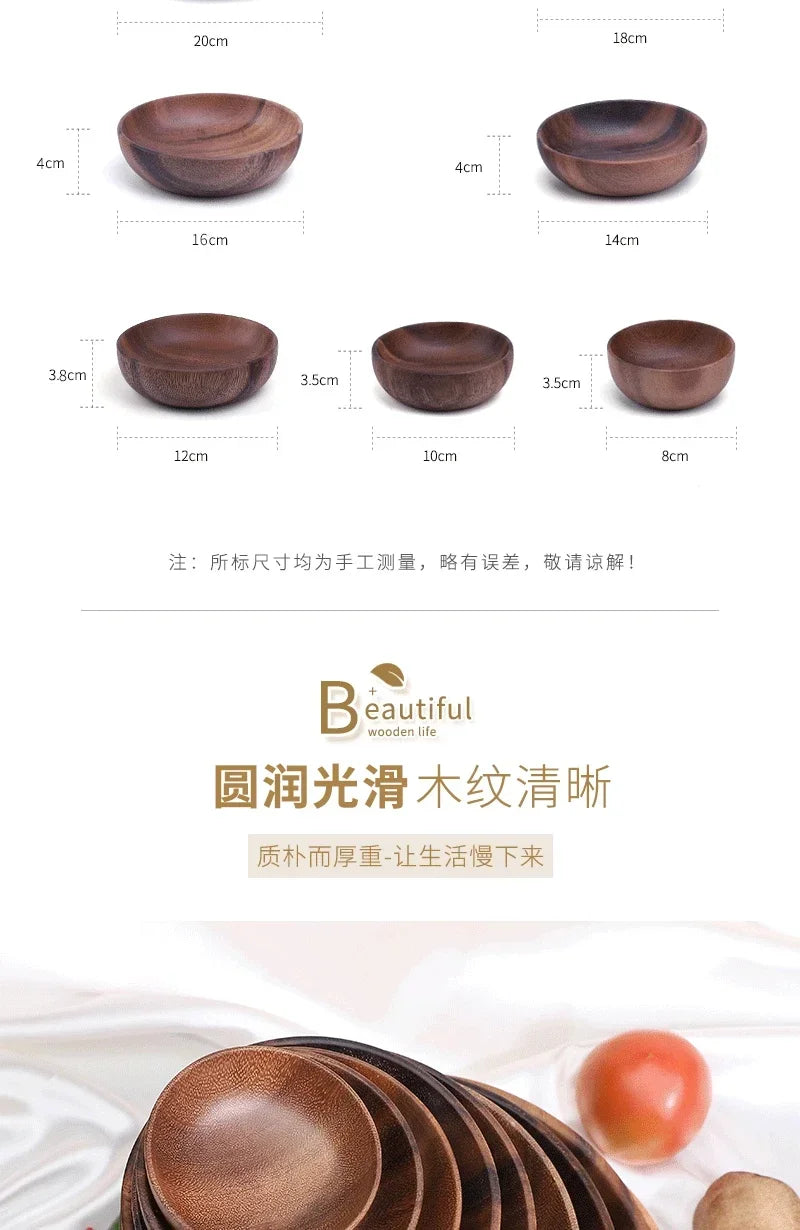 Wood Round Fruit Dish Dim Sum Fruit Salad