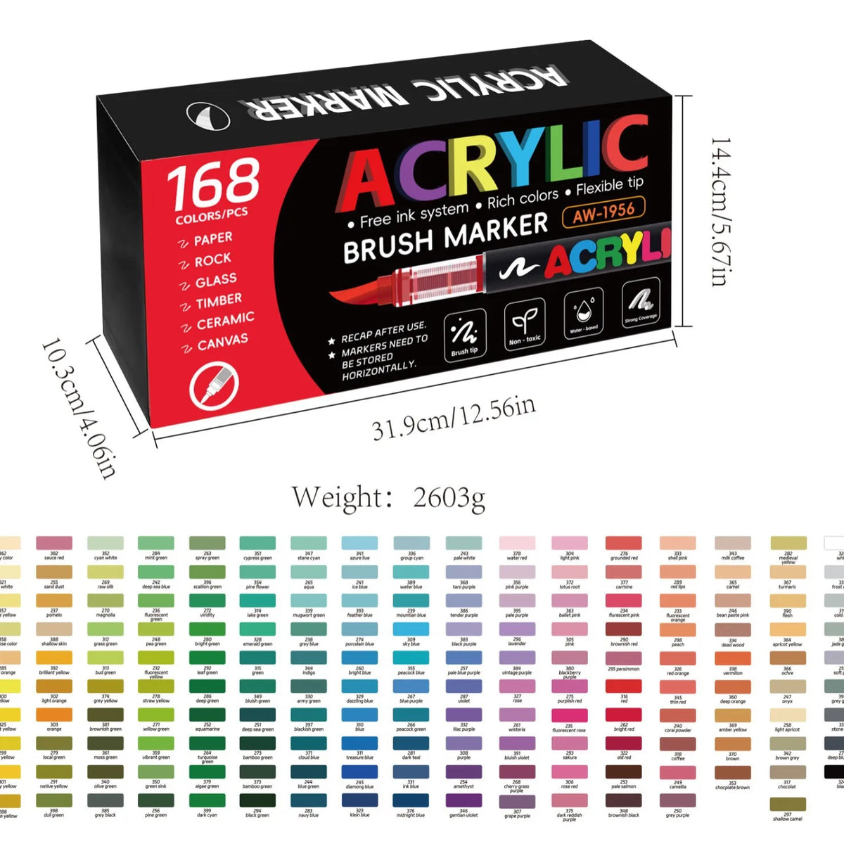168 Colors Acrylic Markers Automatic Ink Control System
