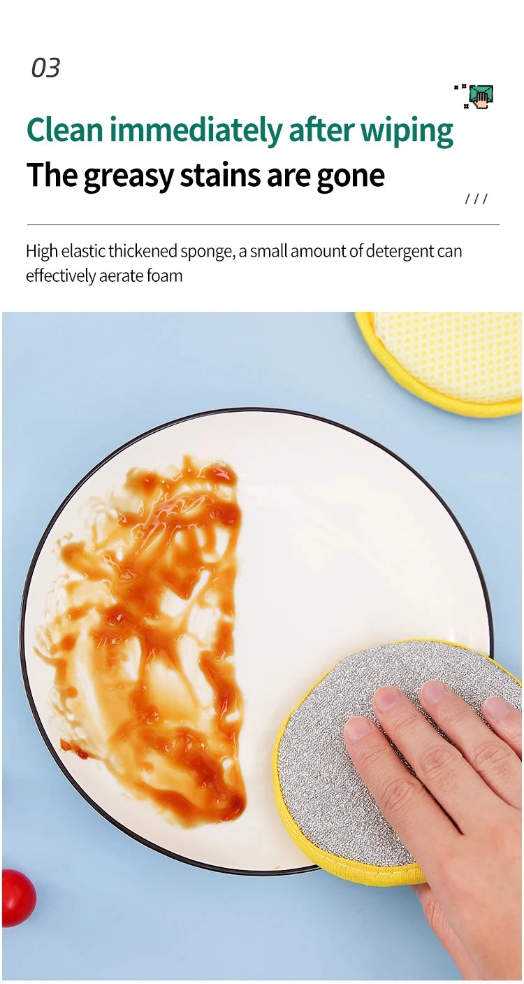 Dish Washing Sponge Dishwashing Magic Sponges Cloth Double-Sided