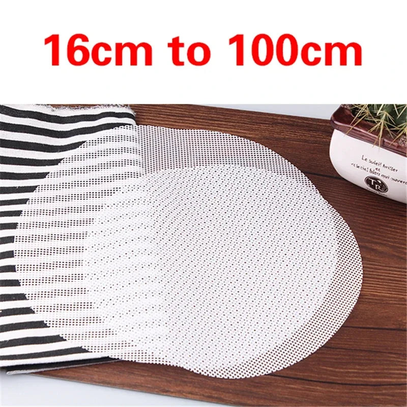 Non-Stick White Silicone Bamboo Steamer Baking Mat Dim