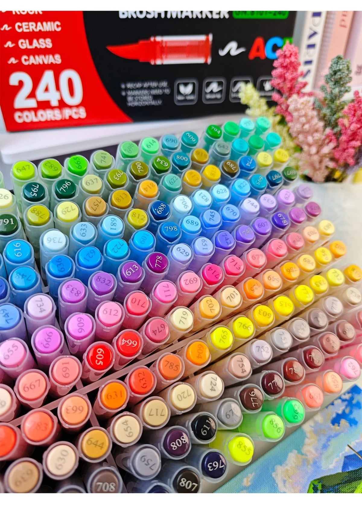 12-240 Colors Acrylic Paint Pens Pencil Brush Markers