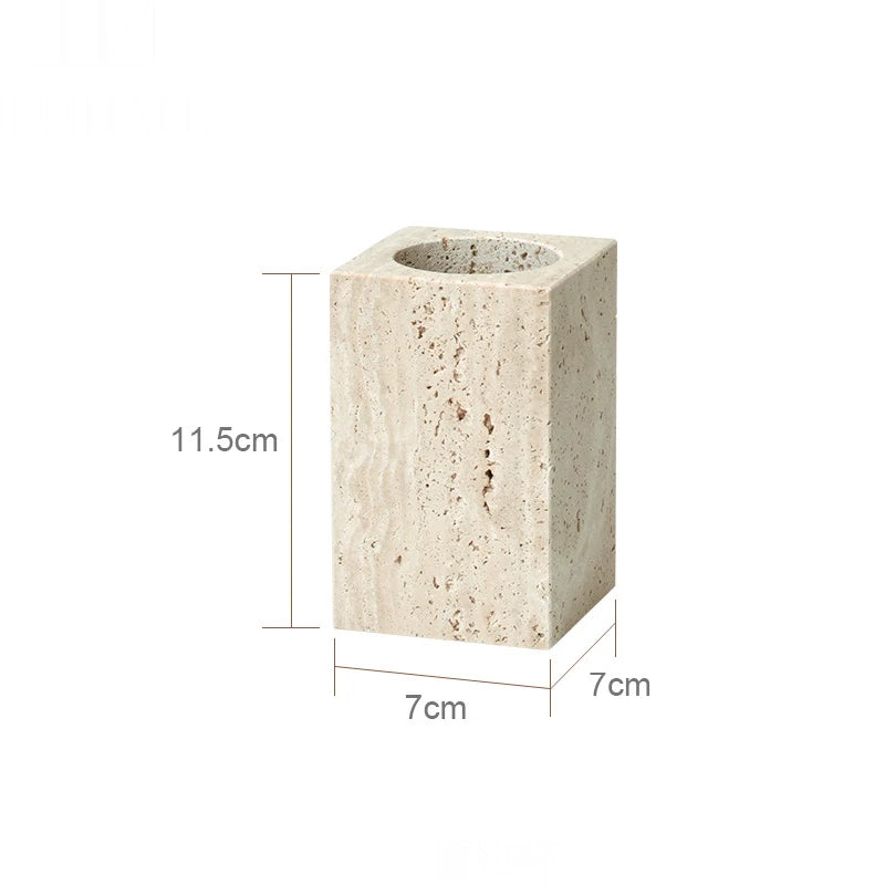 Beige Travertine Bathroom Natural Marble Soap Dispenser Soap