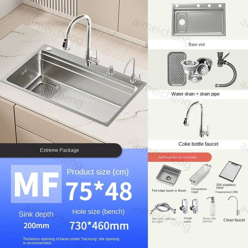 304 Stainless Steel Sink Silver Large Slot Wash