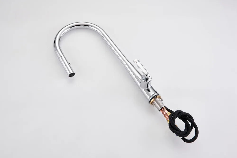 Brushed Gold Faucet Pull Out Sprayer Cold Water