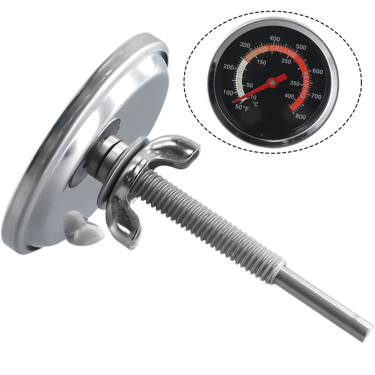 1pc Barbecue Thermometer Oven Temp Gauge 10 400