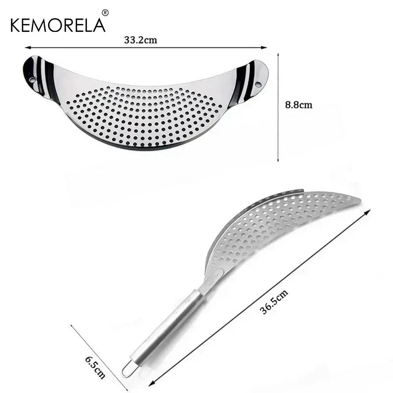 Stainless Steel Strainer Pot Side Pan Drainer Leakproof