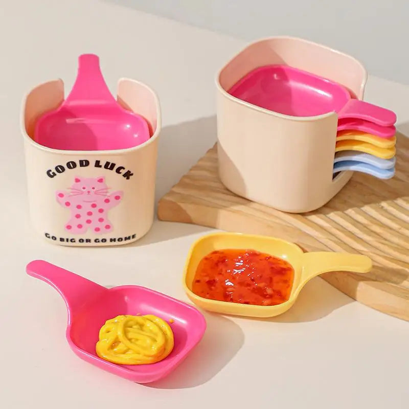 7pcs/Set Colorful Sauce Dish Stacked Storage Box Sauce