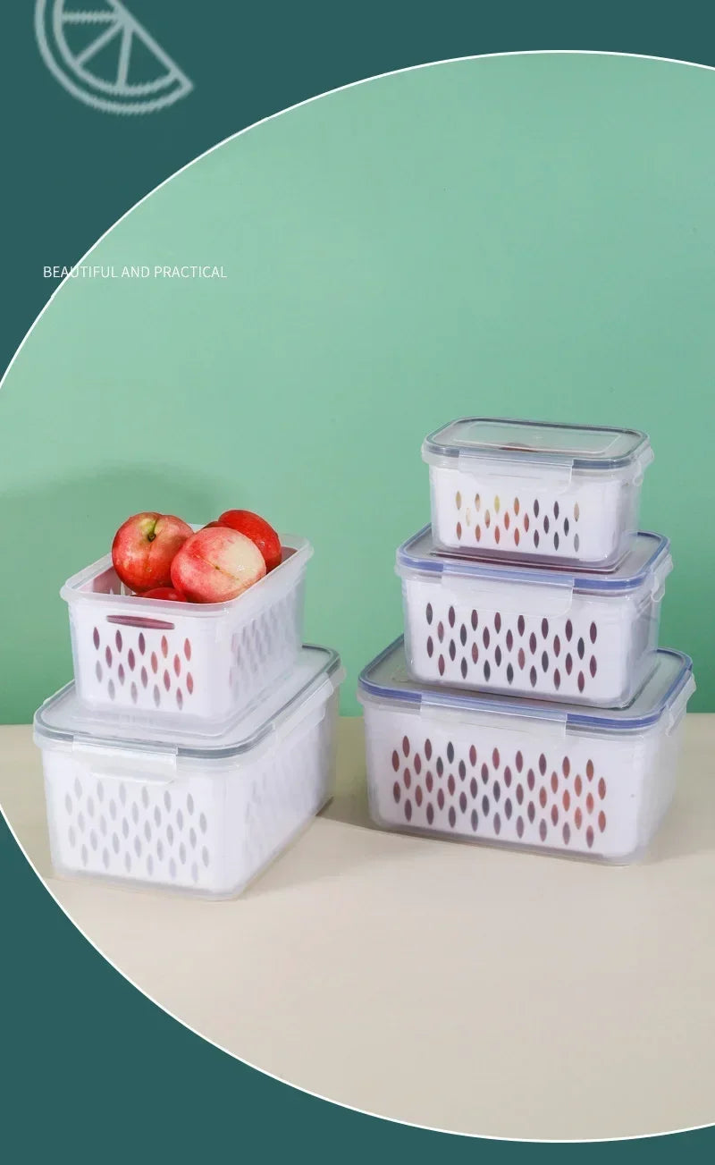 Refrigerator Preservation Storage Box Drain Basket Storage
