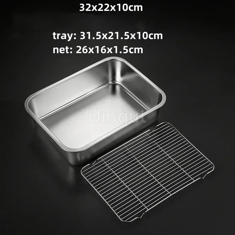 Thicken Stainless Steel Serving Tray Lid Rectangle Metal