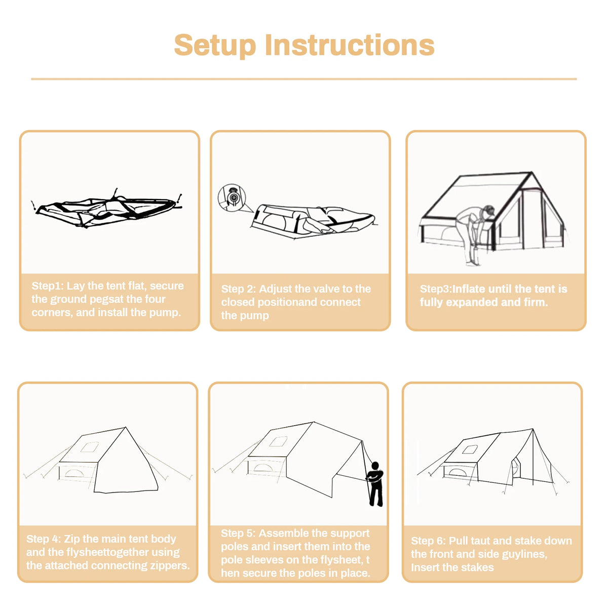 Pakicetus Inflatable Skylight Tent 4-6 Person Outdoor Family