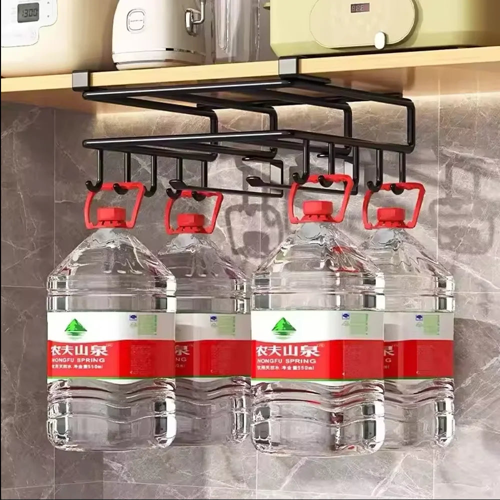 Space Saving Organizer Under Cabinet Hanging Rack Hooks