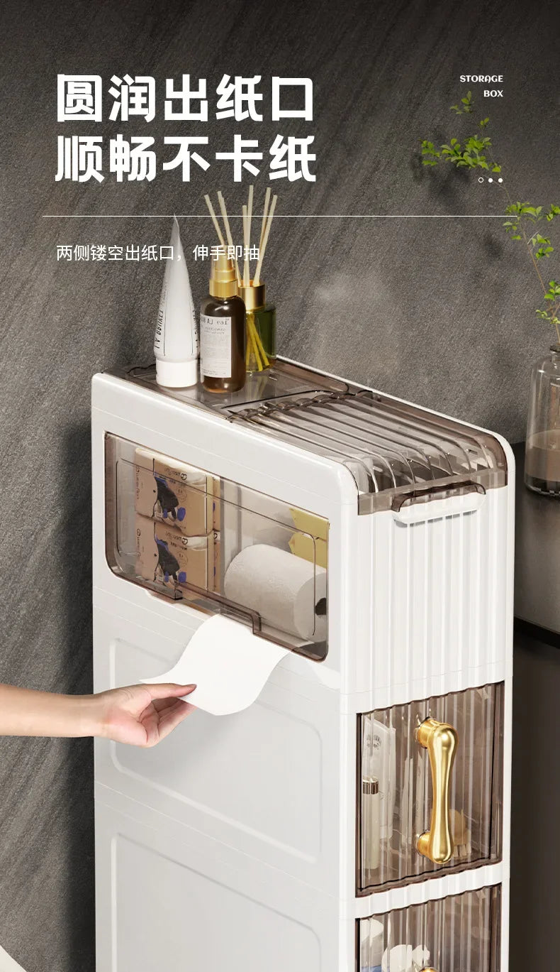 Bathroom Gap Cabinet Shelf Storage Acrylic Toilet Locker