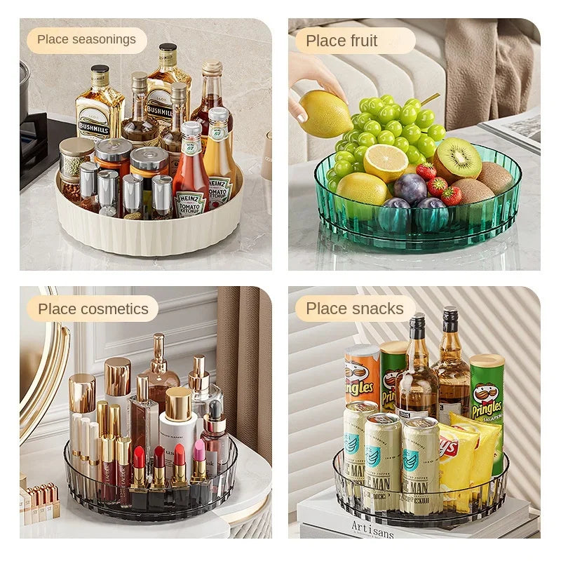 360 Rotating Seasoning Storage Tray Pantry Cabinet Turntable
