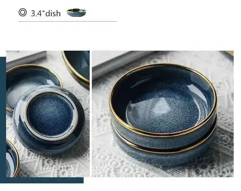 1pcs Ceramic Dishes Steak Dessert Dinner Plate Gradient