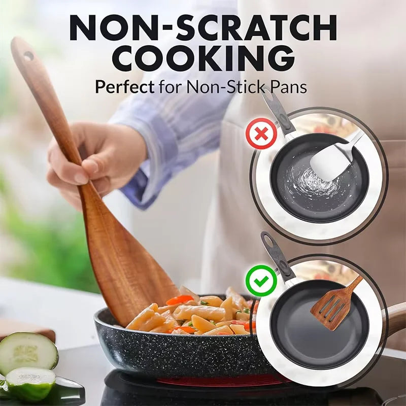 Wooden Utensil Natural Acacia Wood Cooking Utensils Durable