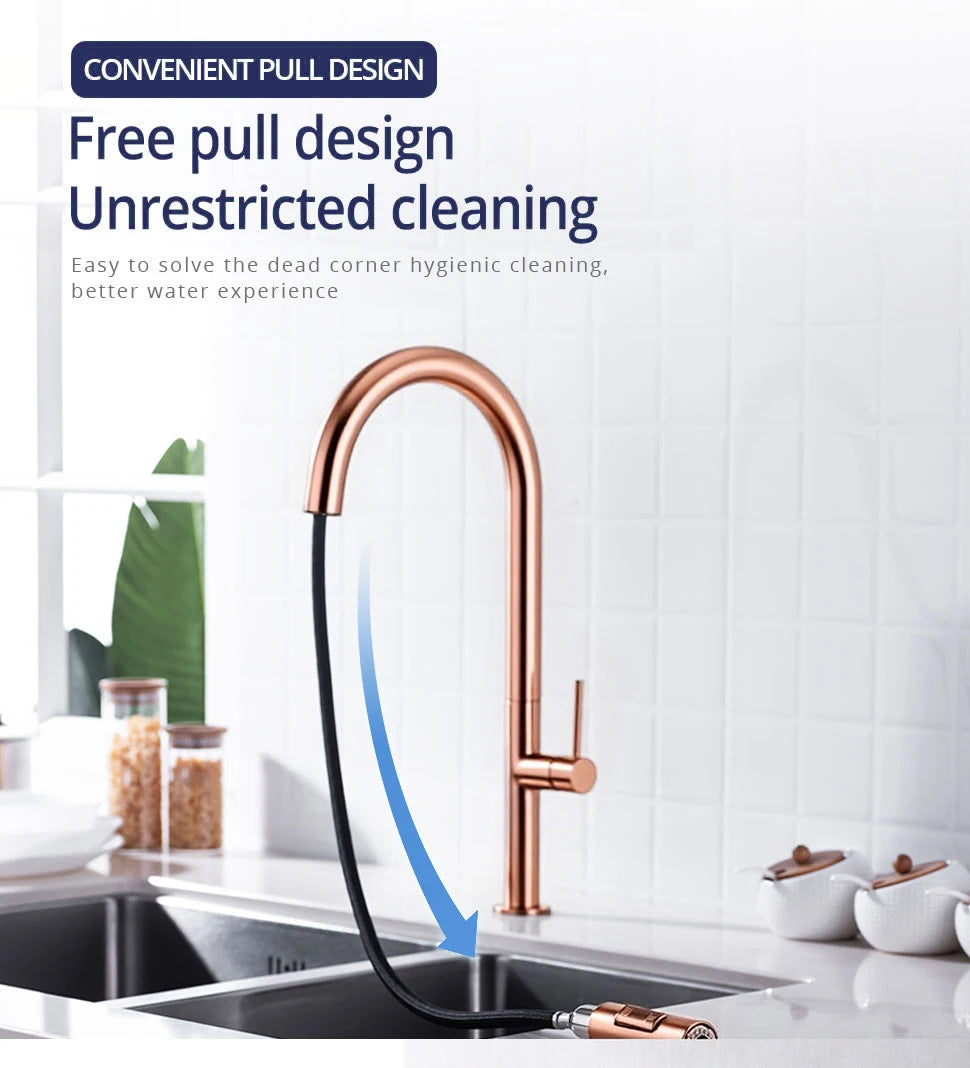 Brushed Rose Gold Faucet Pull Down Sprayer Handle