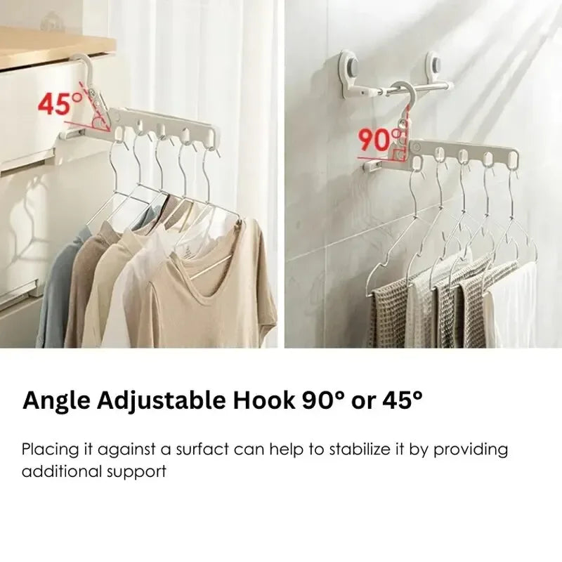 5-Hole Clothes Hanger Foldable Travel Drying Rack Hotel