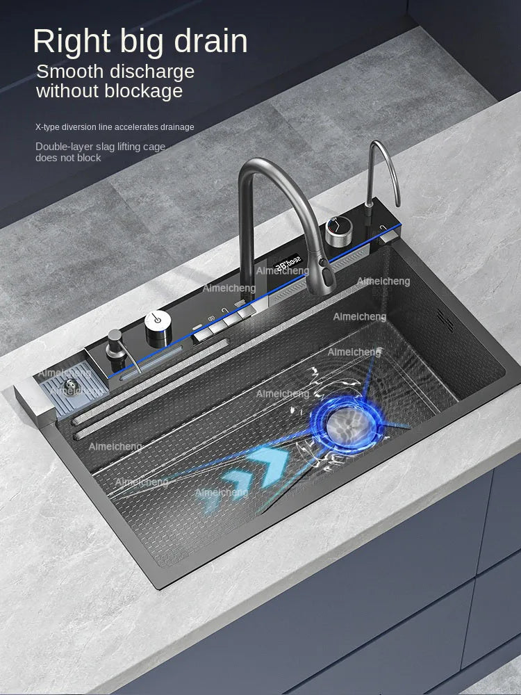 Integrated Waterfall Sink Honeycomb Technology Large Digitial