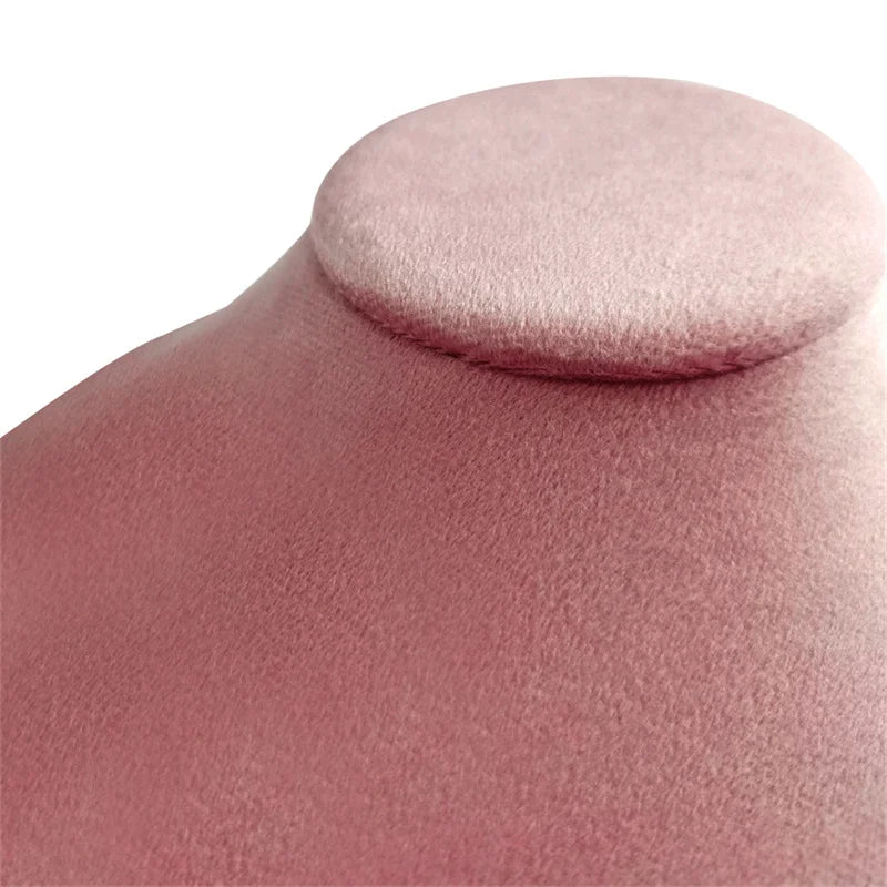 Pink Velvet Necklace Jewelry Portrait Neck Display Stand