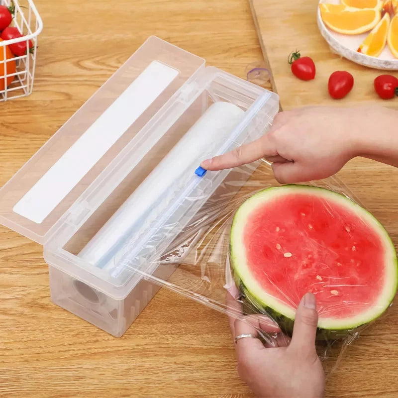 Cling Film Roll Holder Food Pe Wrap Cutter
