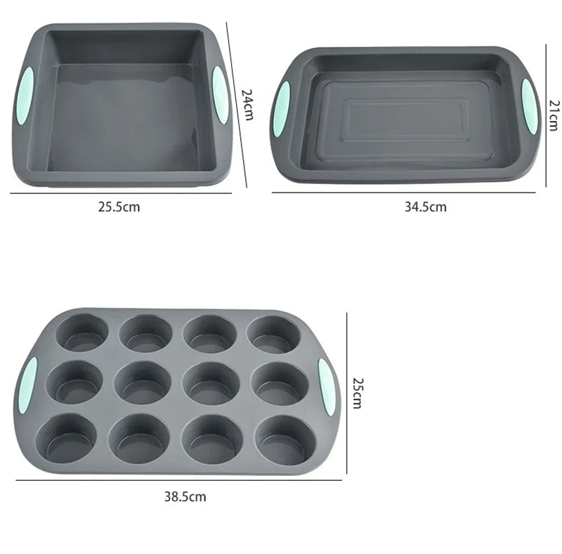 Silicone Fluted Cake Pans Non-Stick Oven Baking Pans