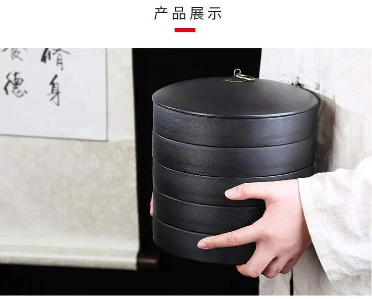 Creative Ceramic Tea Storage Jar Large Handmade Loose