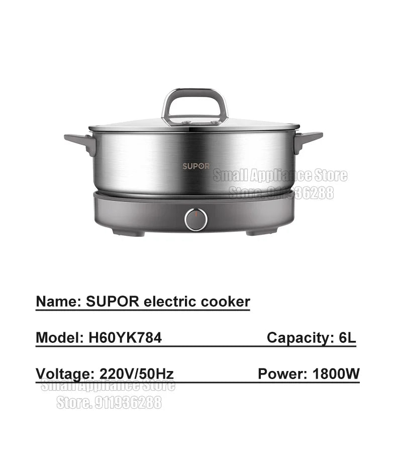 Supor 220v Multi Cookers Split Electric Pot 1-7