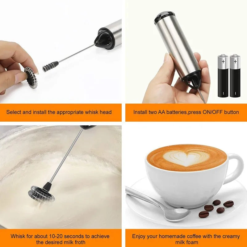 Electric Milk Frother Foam Maker Handheld Coffee Foamer
