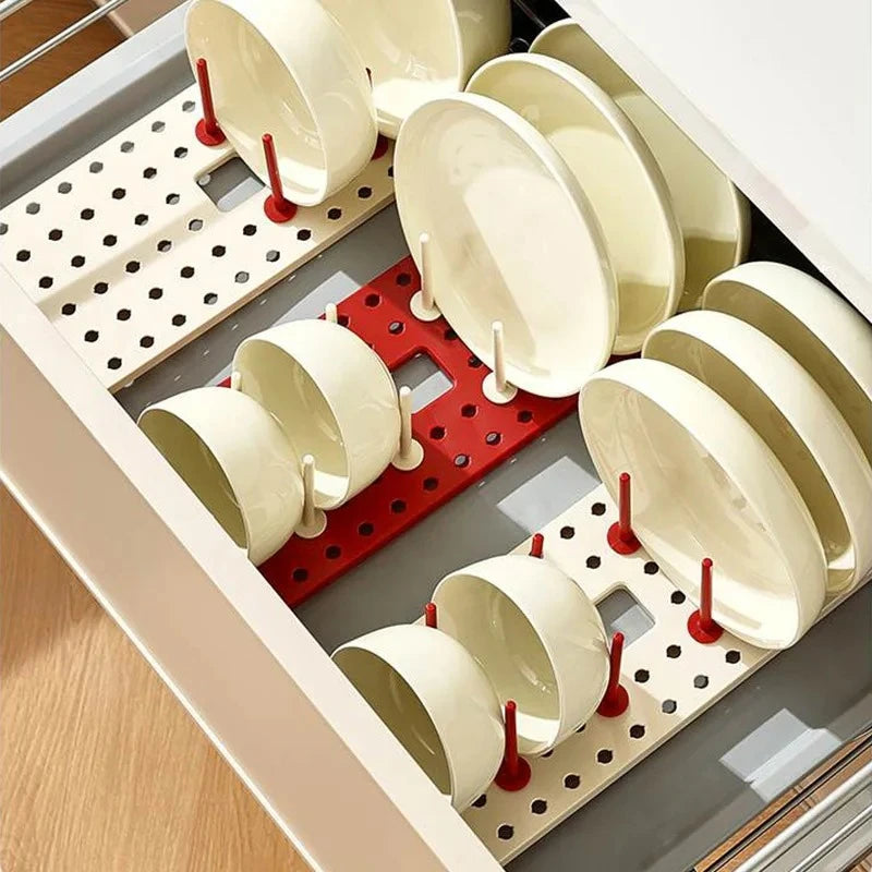 Organizer Dish Draining Drying Rack Telescopic Plate Bowl
