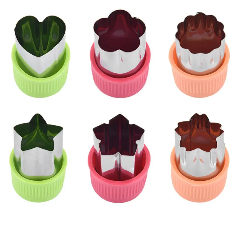 3/12pcs Star Heart Shape Vegetables Cutter Plastic Handle
