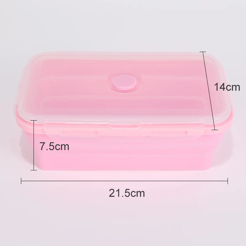 Size Choose Silicone Rectangle Lunch Box Collapsible Bento