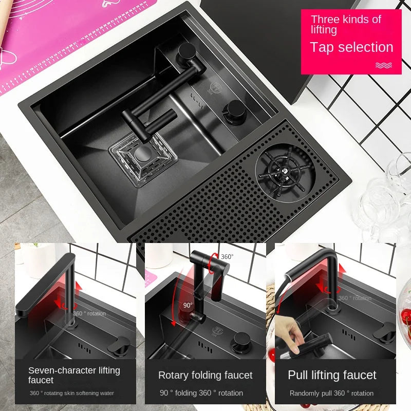 55cmx45cm Sink Nano 304 Stainless Steel Vegetable Wash