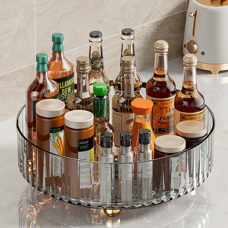 Rotating Spice Rack Kitchens Multi-Functional Storage Tray