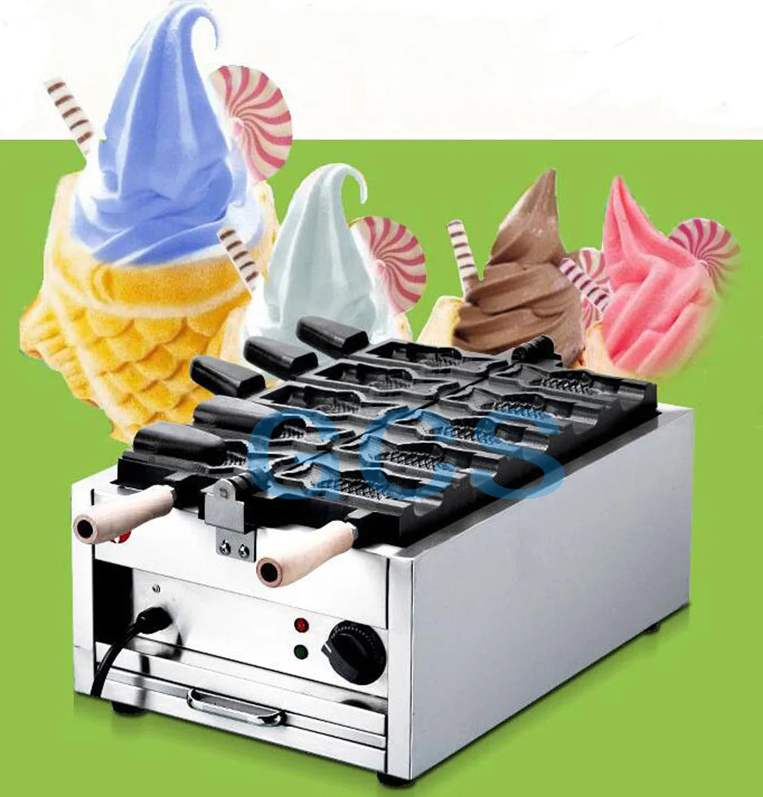 5pcs Ice Cream Taiyaki Machine Commercial Electric Fish