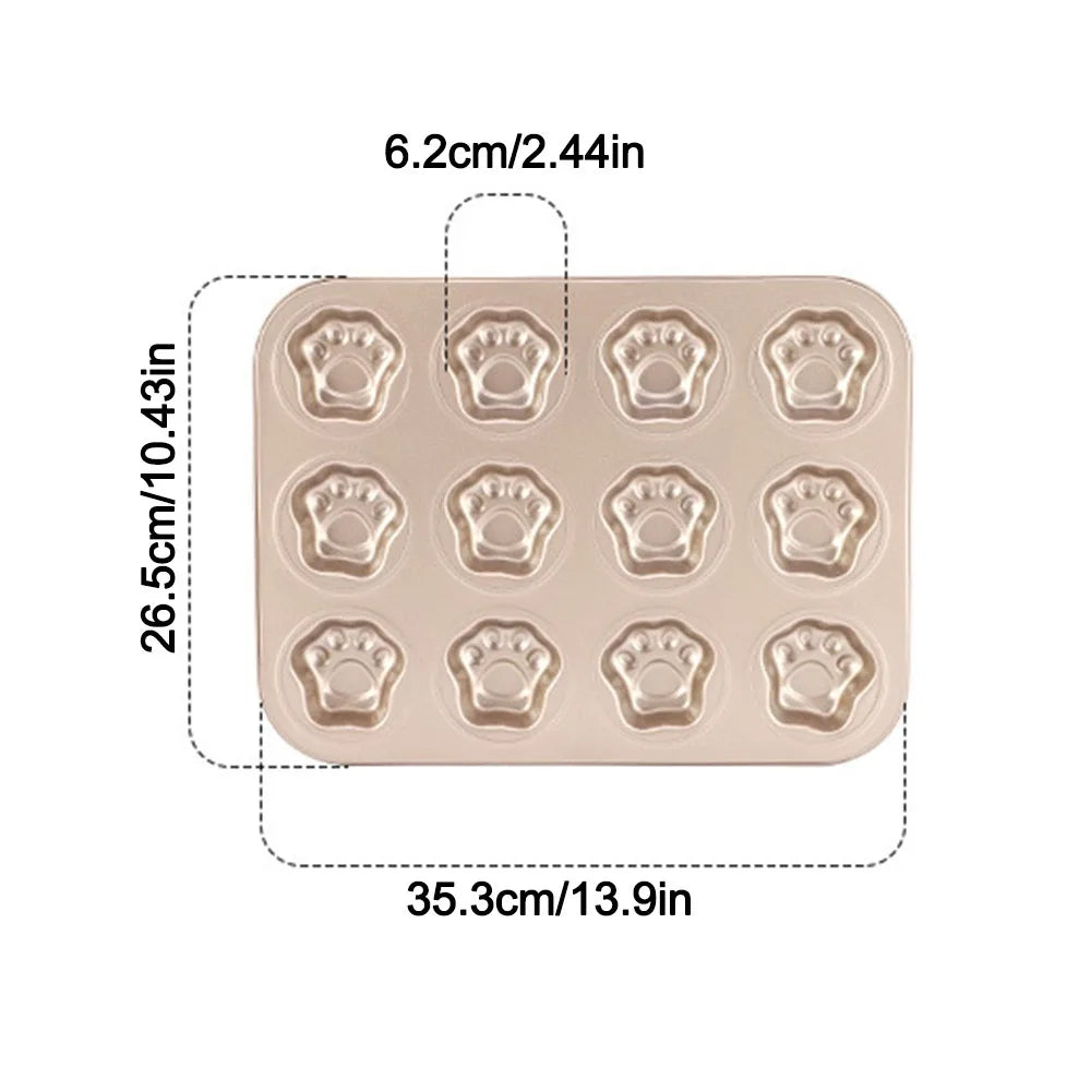 Cute 6/12 Cavity Cake Mold Non Stick Carbon