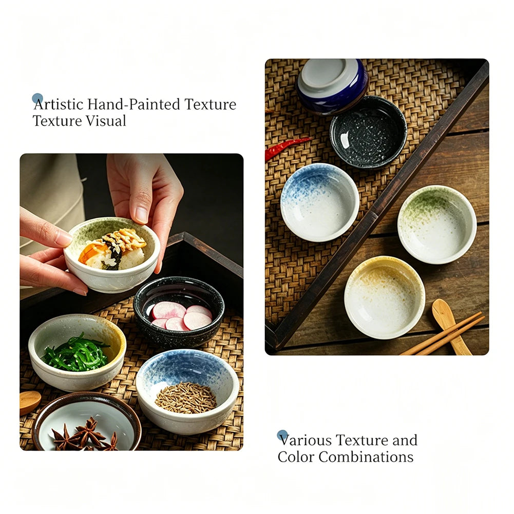 Japanese Ceramic Dipping Bowls Small Round Soy Sauce