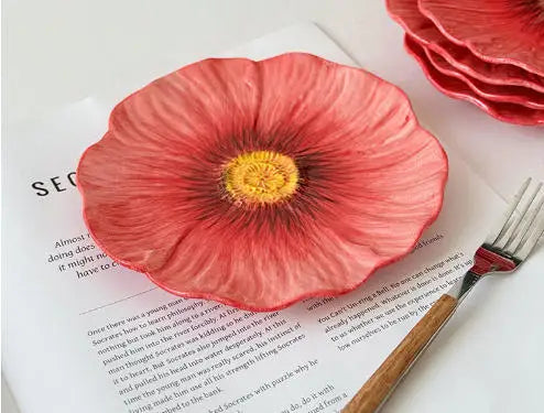 6-Inch Flower Small Dish Ceramic Small Dish Irregular