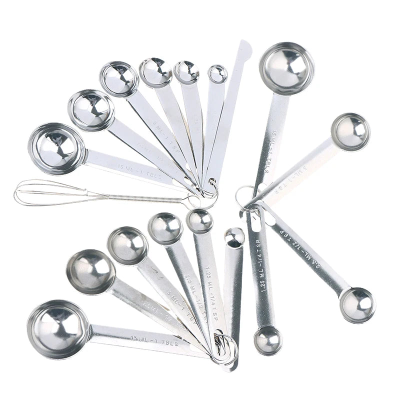 4/6/8pcs Stainless Steel Measuring Spoon Integrated Scale