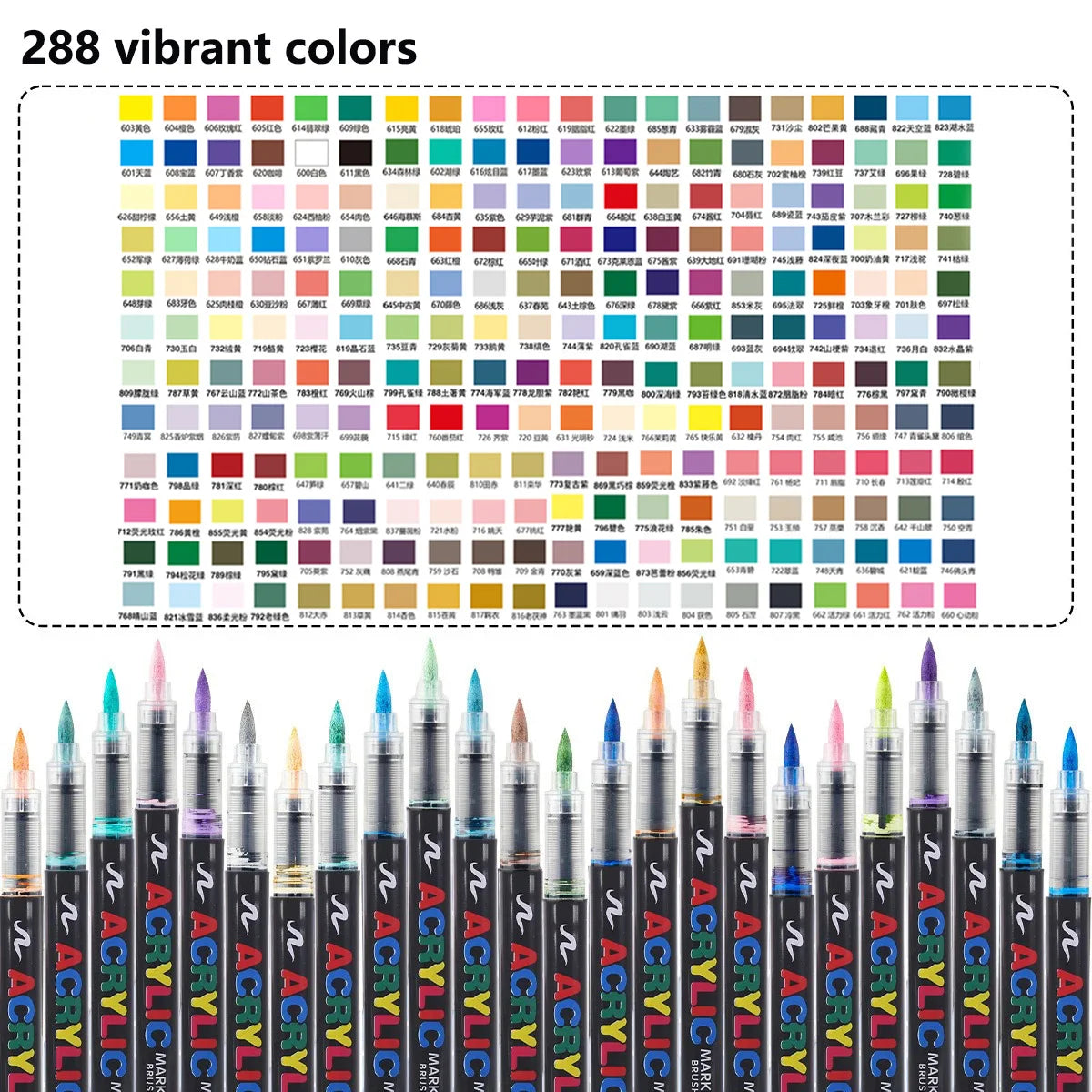 12-366 Colors Acrylic Marker Waterproof Acrylic Brush Marker