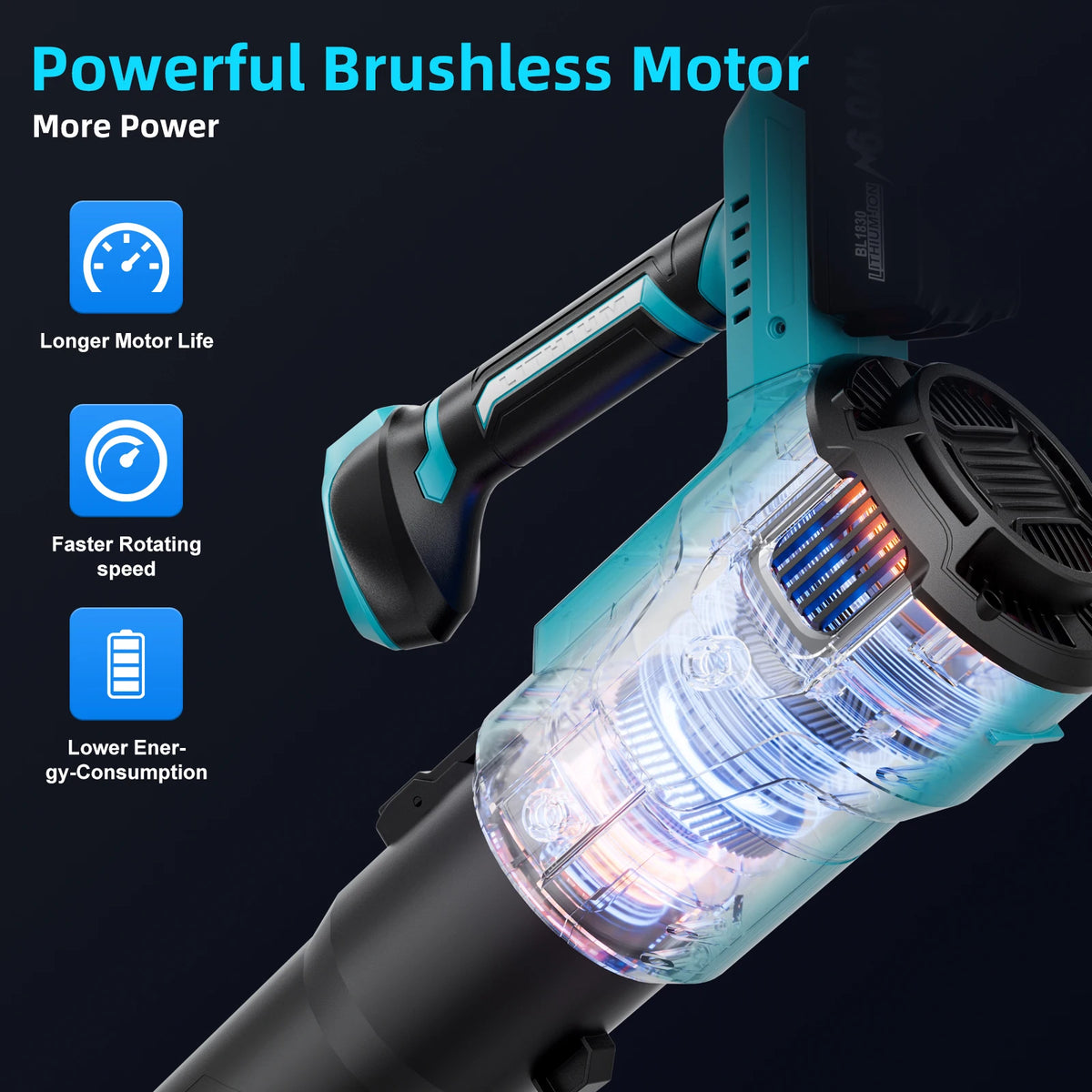 Brushless Electric Air Blower Makita 18v Battery Leaf