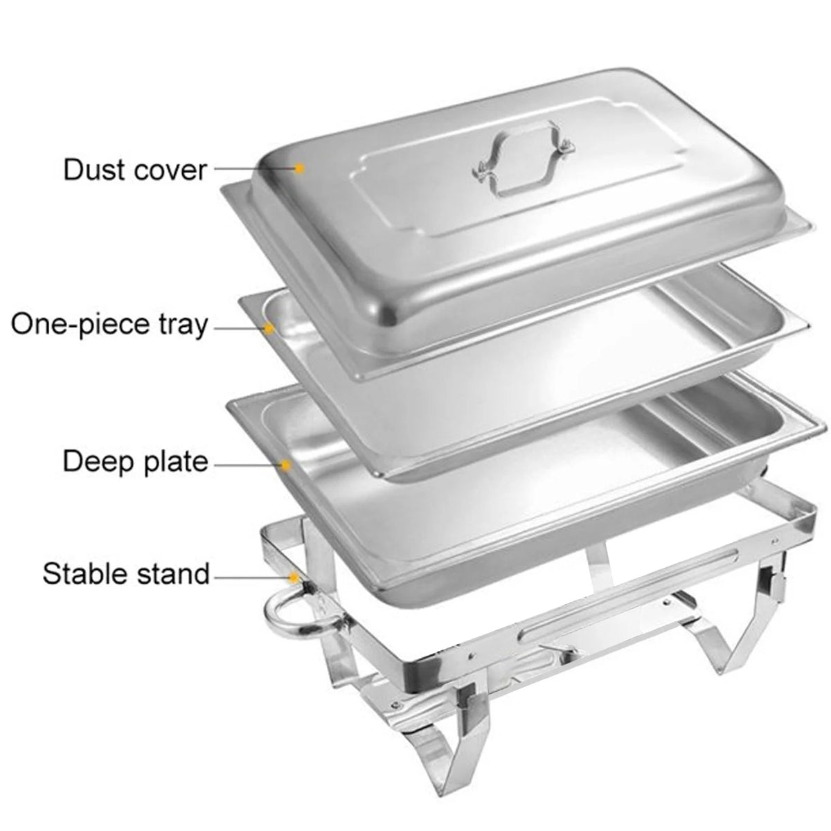 2/4/6pack Chafing Dish Buffet Stainless Steel 8qt Food