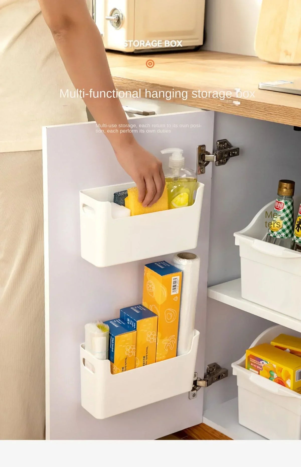 Non Perforated Cling Film Rack Inside Cabinet Wall