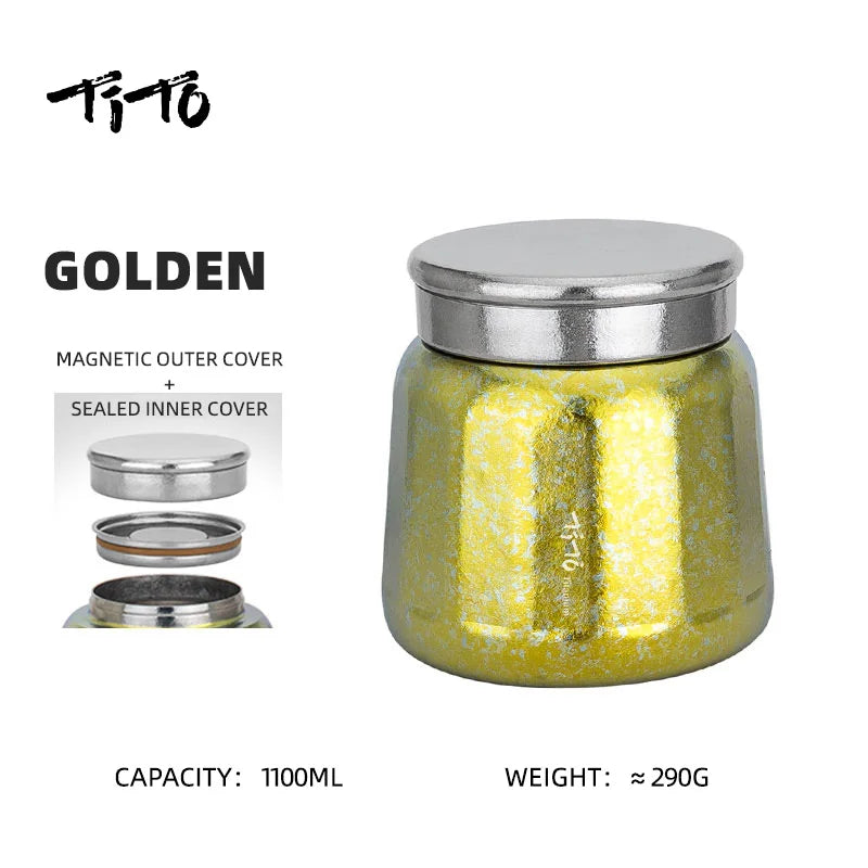 Tito Titanium Pure Titanium Tea Jar Large Storage