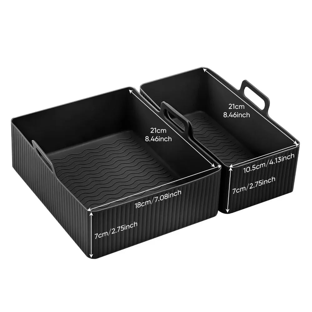 2pcs/Set Silicone Air Fryer Mat Airfryer Baking Pan